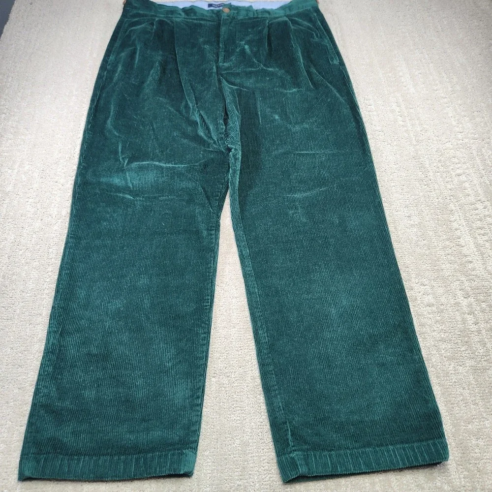 Tommy Hilfiger Corduroy Pants Men 38x30 *READ Pleated High Rise Trouser Baggy